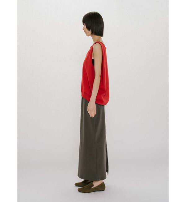 MIDIUMISOLID「MIDIUMISOLID for Ladies タックノースリーブワイドベスト」|ベスト・ジレ|