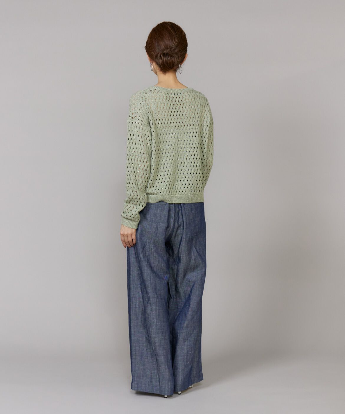 Le Souk「《大きいサイズ》透かし柄ボートネックプルオーバー」|ニット・セーター|