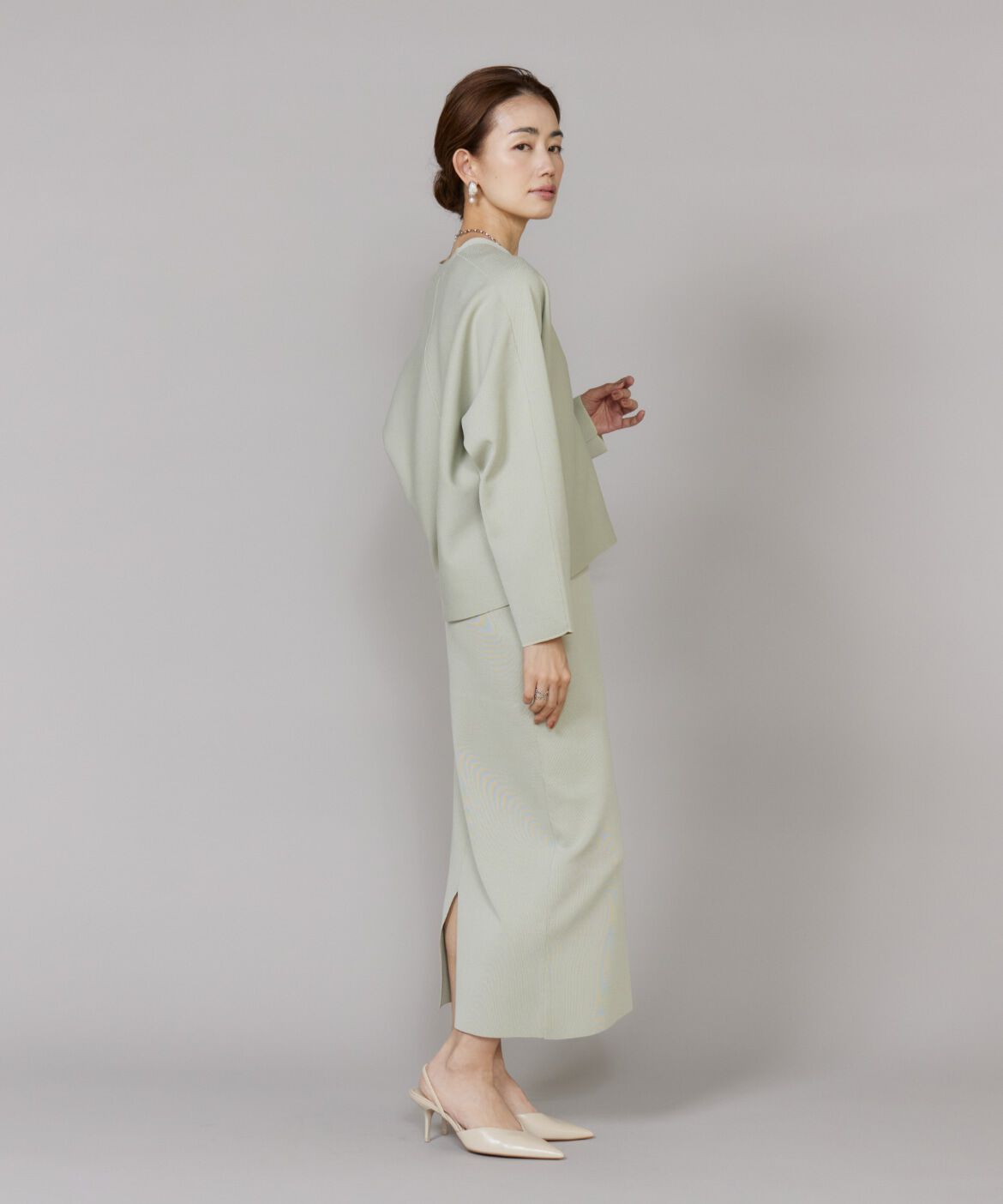 Le Souk「《大きいサイズ》Aラインニットスカート」|タイト|