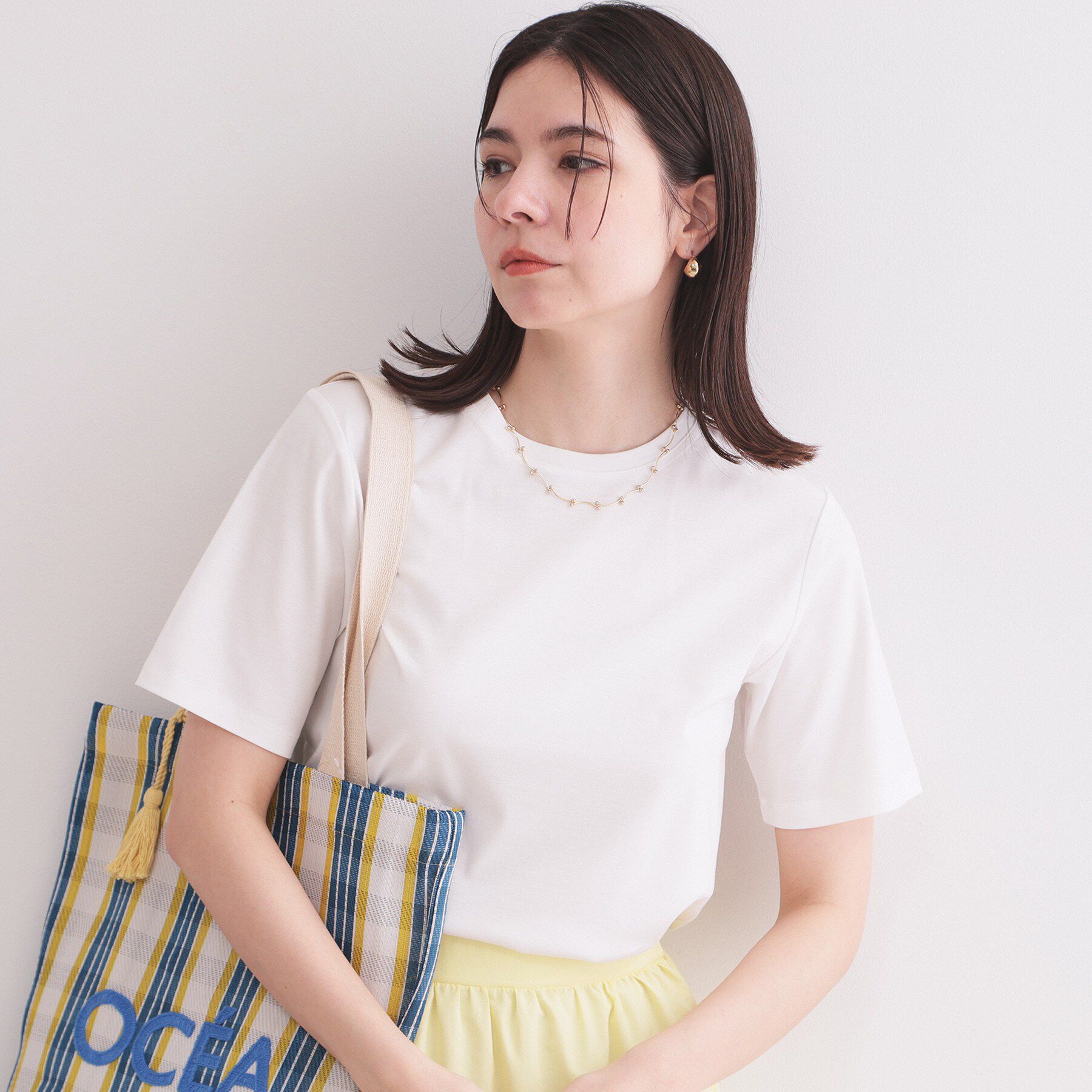 OPAQUE.CLIP「ベーシックTシャツ／オーガニックコットン混【洗濯機OK】」|Tシャツ・カットソー|
