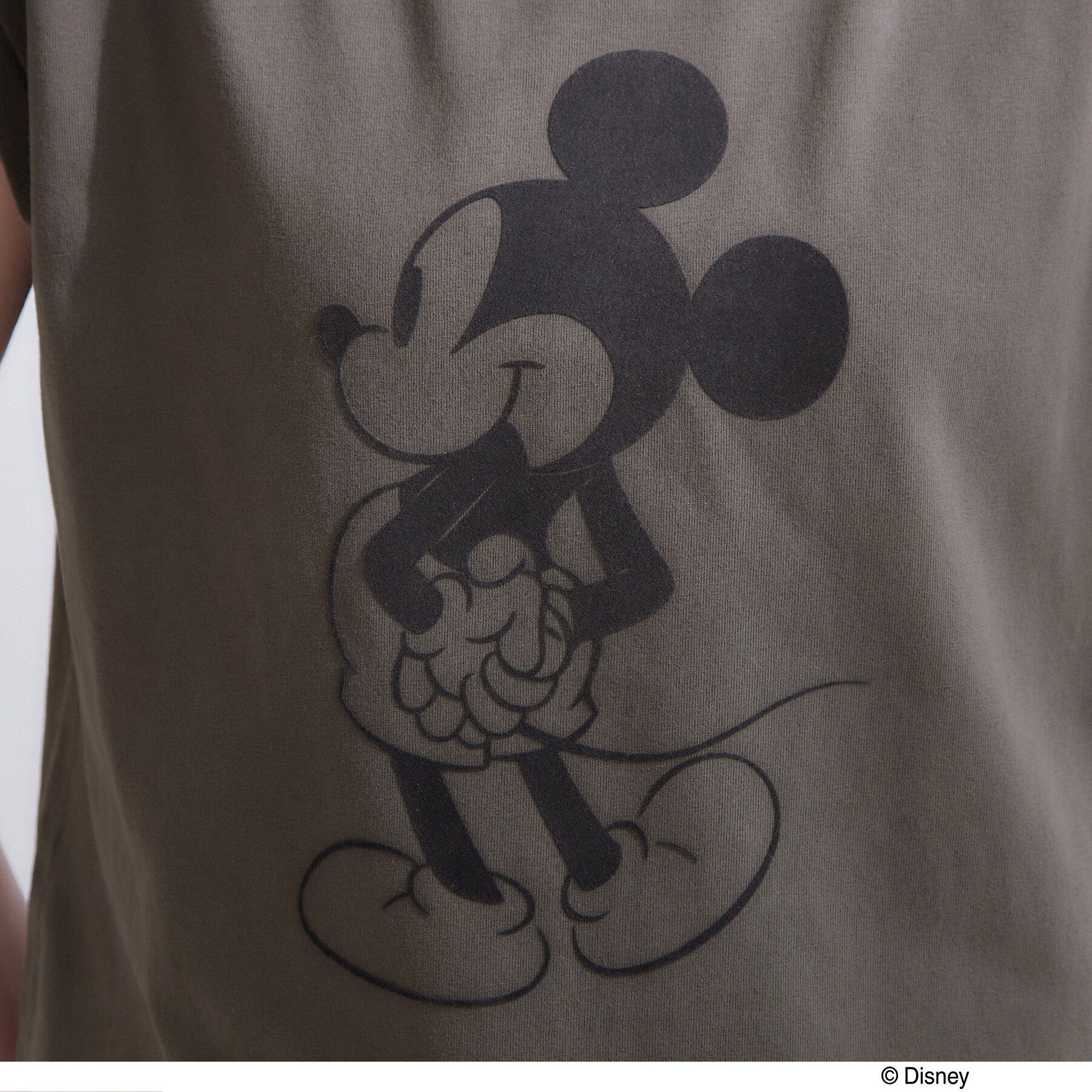 OPAQUE.CLIP「「Mickey Mouse」フロッキープリント フレンチスリーブTシャツ《洗濯機OK》」|Tシャツ・カットソー|