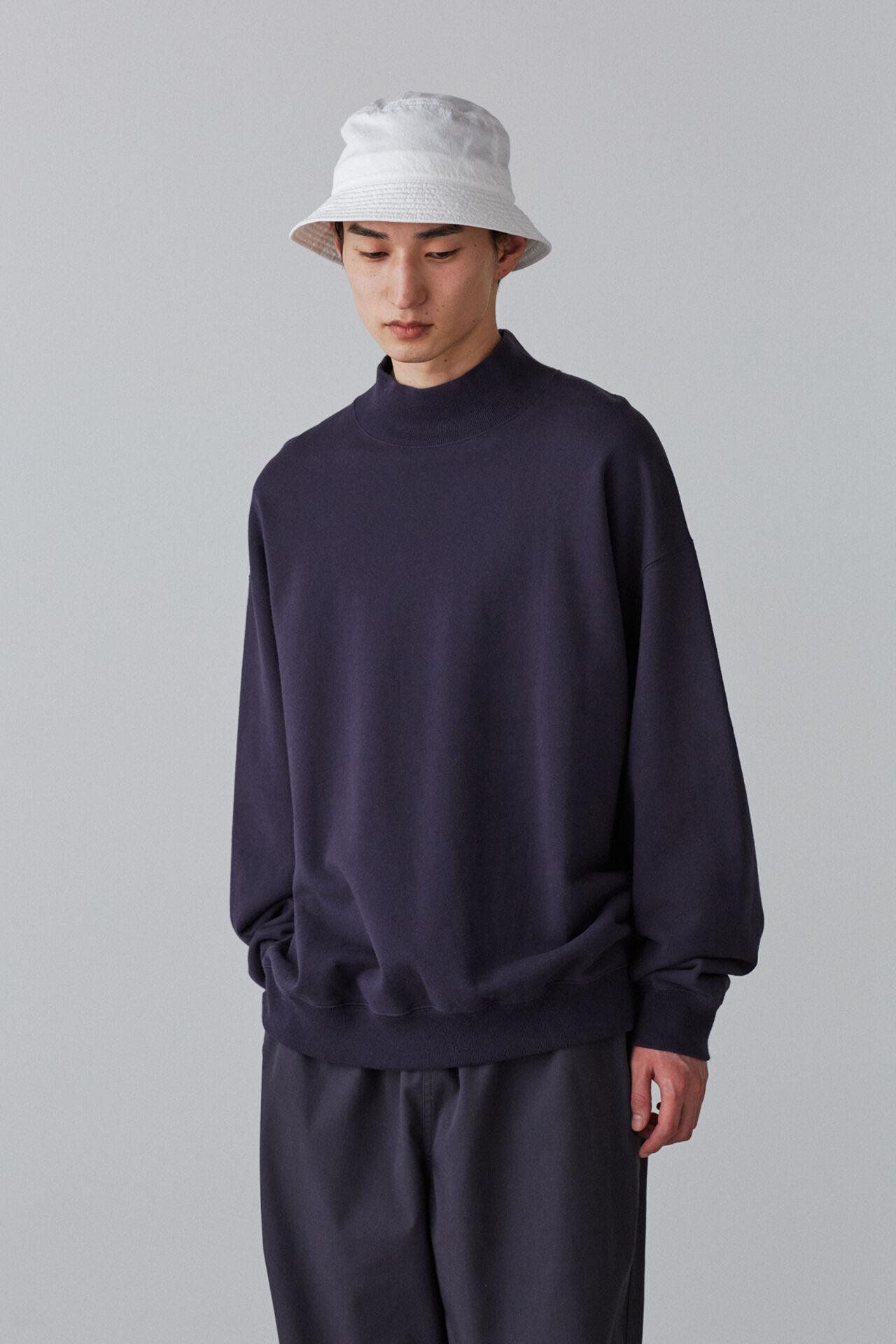 YLEVE 「Ｙ / ORGANIC COTTON BLEND HEAVY WEIGHT FLEECE TURTLE NECK」|Tシャツ・カットソー|ネイビー