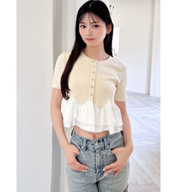 RESEXXY「ヘムフリルカーディガン【セットアップ着用可能】」|カーディガン|