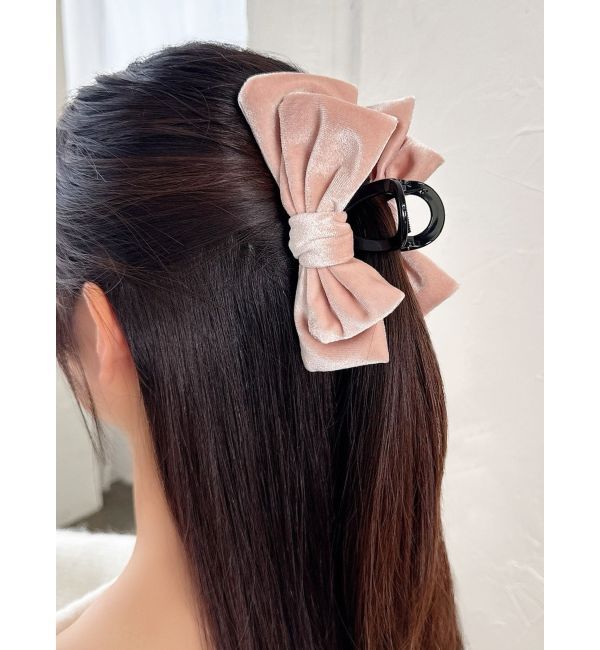 RESEXXY「ベロアリボンヘアクリップ」|その他|ピンク