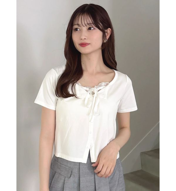 dazzlin「レースレイヤードリボンカットプルオーバー」|Tシャツ・カットソー|