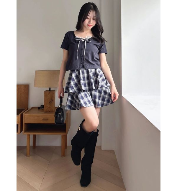 dazzlin「レースレイヤードリボンカットプルオーバー」|Tシャツ・カットソー|