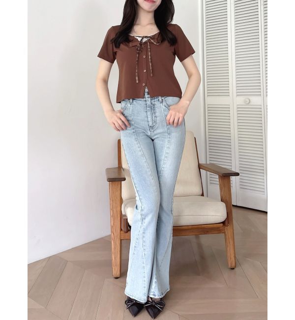 dazzlin「レースレイヤードリボンカットプルオーバー」|Tシャツ・カットソー|