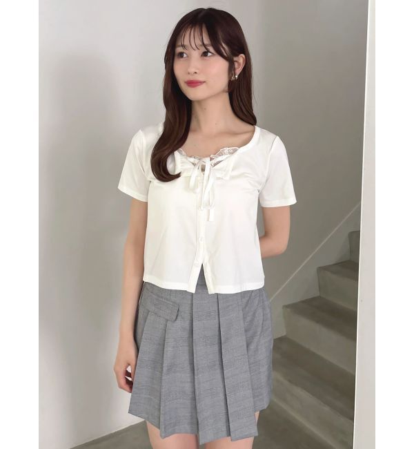 dazzlin「レースレイヤードリボンカットプルオーバー」|Tシャツ・カットソー|