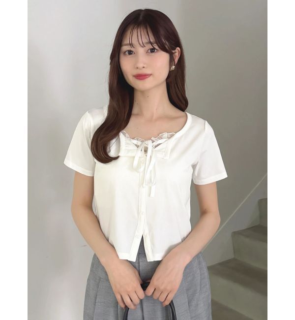 dazzlin「レースレイヤードリボンカットプルオーバー」|Tシャツ・カットソー|
