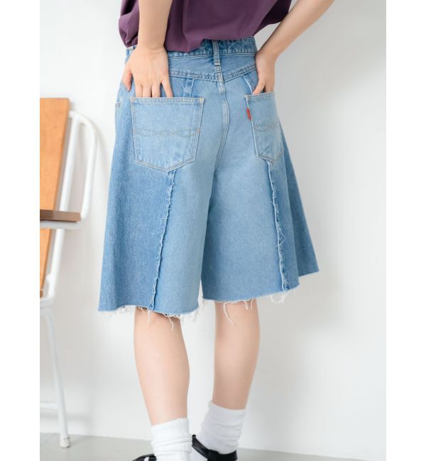 Ungrid「リメイクデニムハーフパンツ」|デニム|
