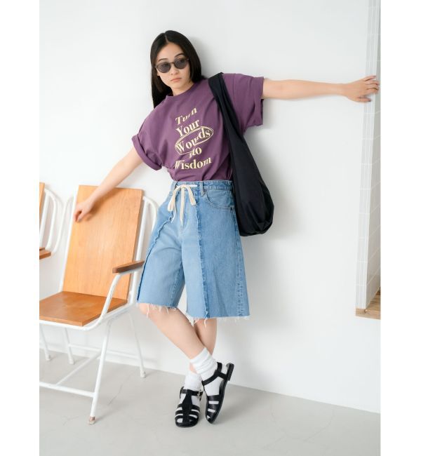 Ungrid「リメイクデニムハーフパンツ」|デニム|