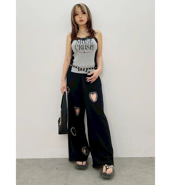 EVRIS「ハートカッティングビジュースウェットパンツ」|その他|