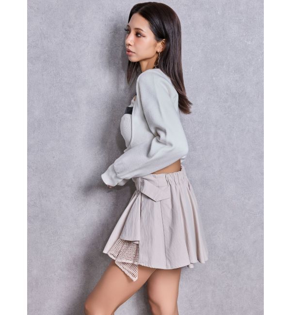 GYDA「HEM Symmetryメッシュスカートライクショートパンツ」|スカート|