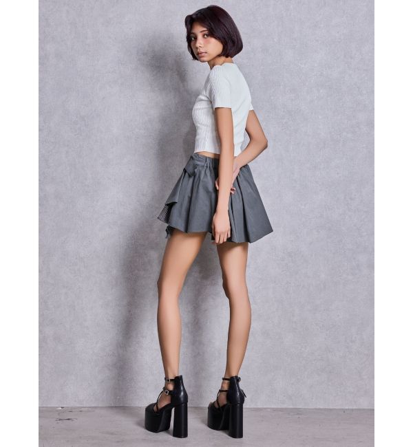 GYDA「HEM Symmetryメッシュスカートライクショートパンツ」|スカート|