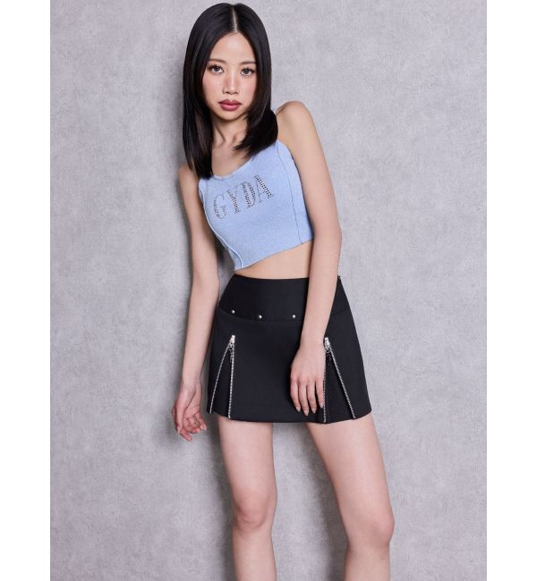 GYDA「sacred edge cross ZIPスカートライクショートパンツ」|スカート|