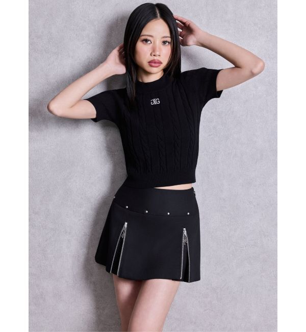 GYDA「sacred edge cross ZIPスカートライクショートパンツ」|スカート|