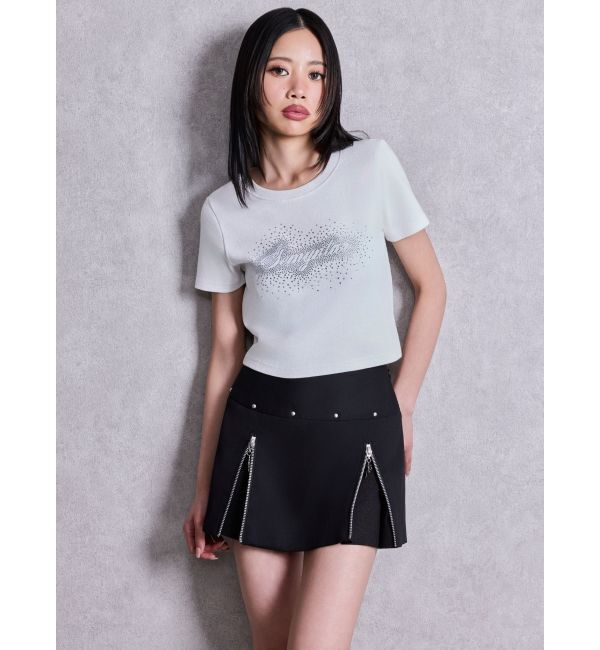 GYDA「sacred edge cross ZIPスカートライクショートパンツ」|スカート|