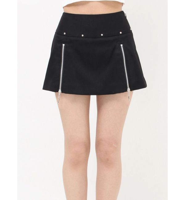 GYDA「sacred edge cross ZIPスカートライクショートパンツ」|スカート|