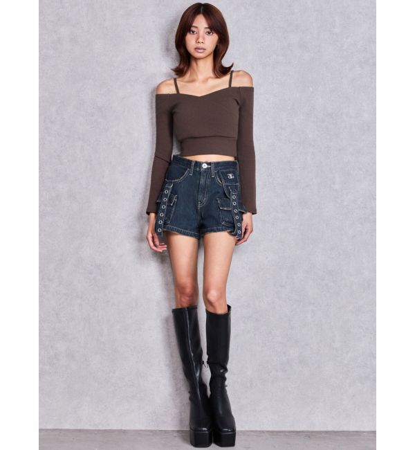 GYDA「カシュクールデザインオフショルトップス」|Tシャツ・カットソー|