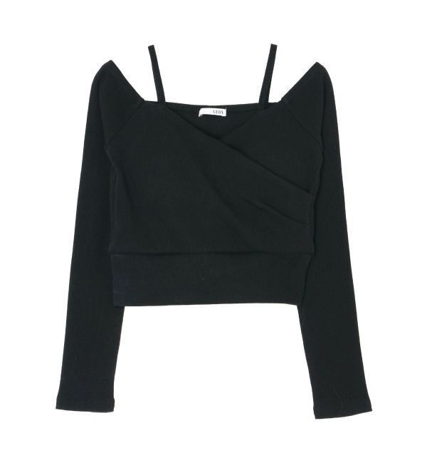 GYDA「カシュクールデザインオフショルトップス」|Tシャツ・カットソー|