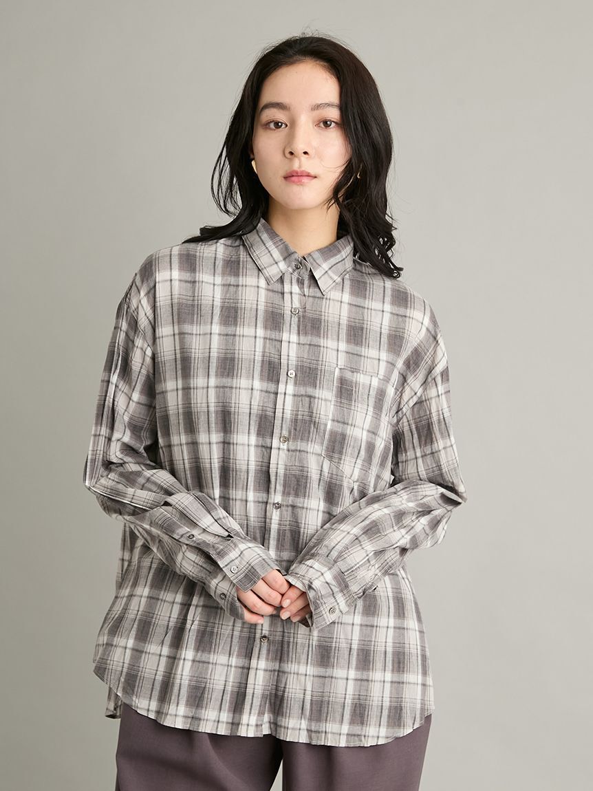 Mila Owen「ボタンダウンワッシャーオーバーシャツ」|シャツ・ブラウス|GRY