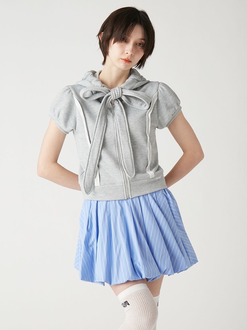 FURFUR「【WEB・一部店舗限定カラー】ハーフスリーブボウタイフーディ」|パーカー|