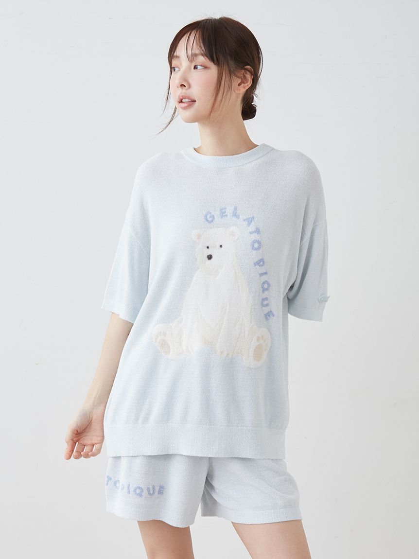 gelato pique「【ONLINE限定】【接触冷感】スムーズィーliteシーアニマルジャガードプルオーバー&ショートパンツセット」|ルームウェア|