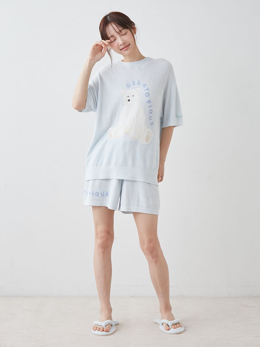 gelato pique「【ONLINE限定】【接触冷感】スムーズィーliteシーアニマルジャガードプルオーバー&ショートパンツセット」|ルームウェア|