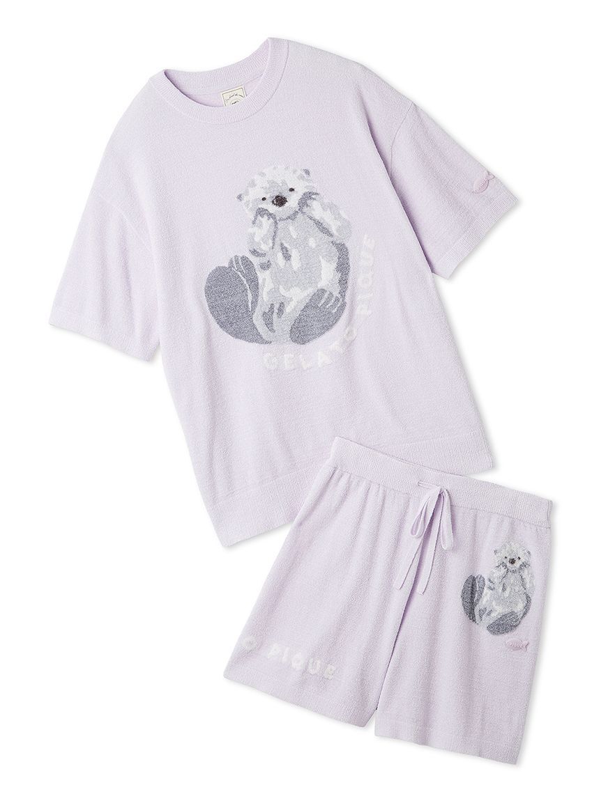gelato pique「【ONLINE限定】【接触冷感】スムーズィーliteシーアニマルジャガードプルオーバー&ショートパンツセット」|ルームウェア|LAV