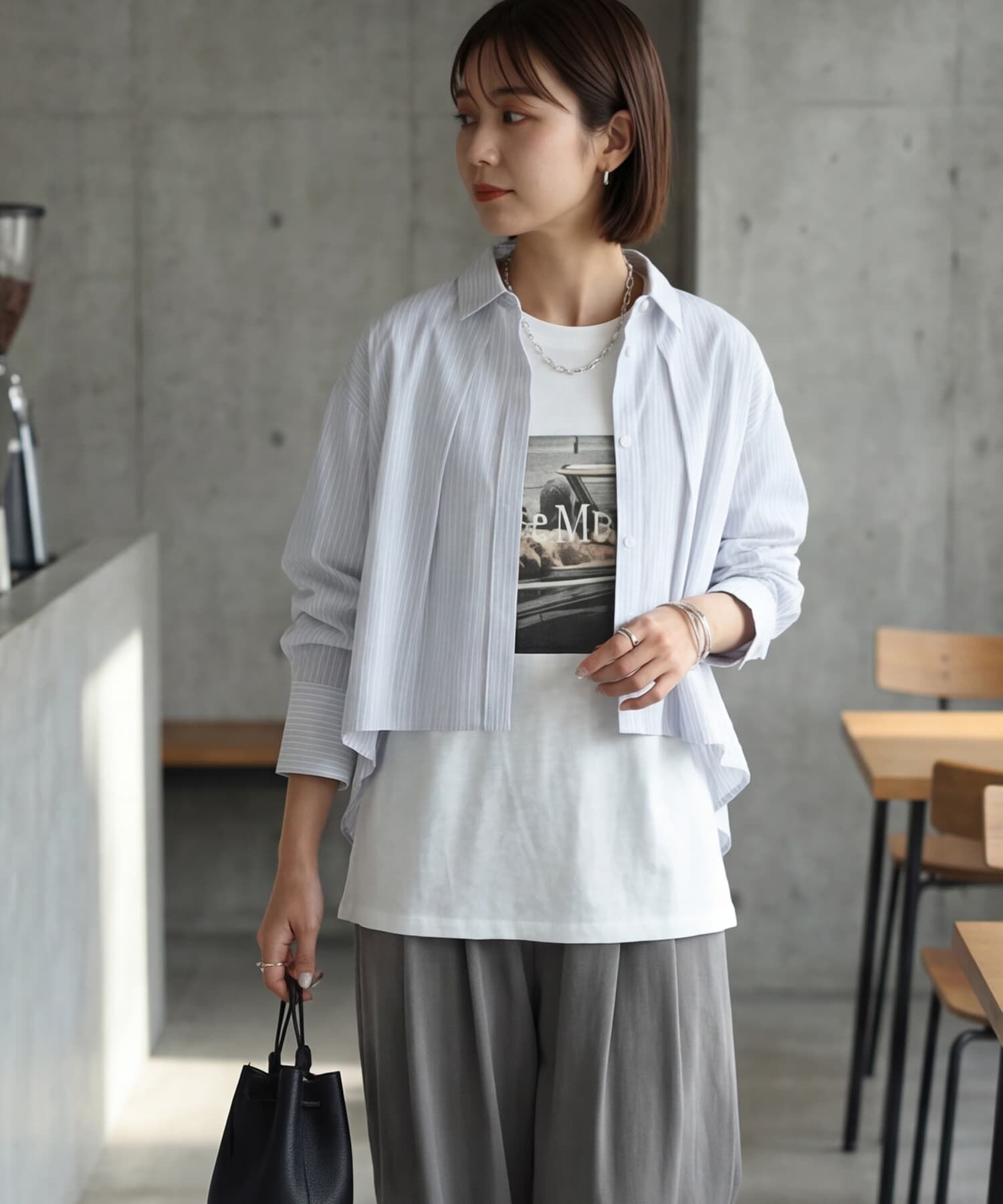 STYLE DELI「42cm表面加工リングチェーンネックレス」|ネックレス|