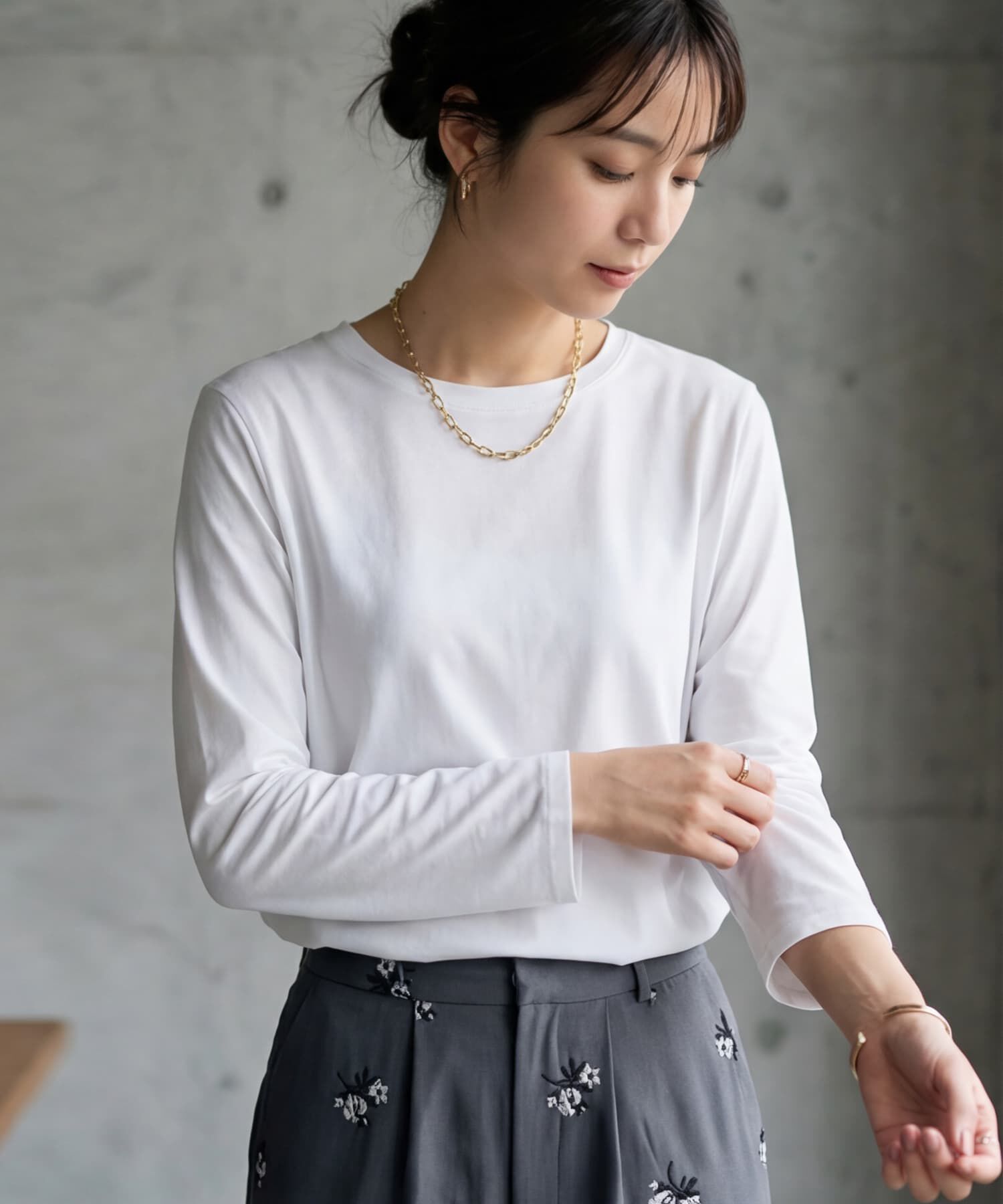 STYLE DELI「42cm表面加工リングチェーンネックレス」|ネックレス|