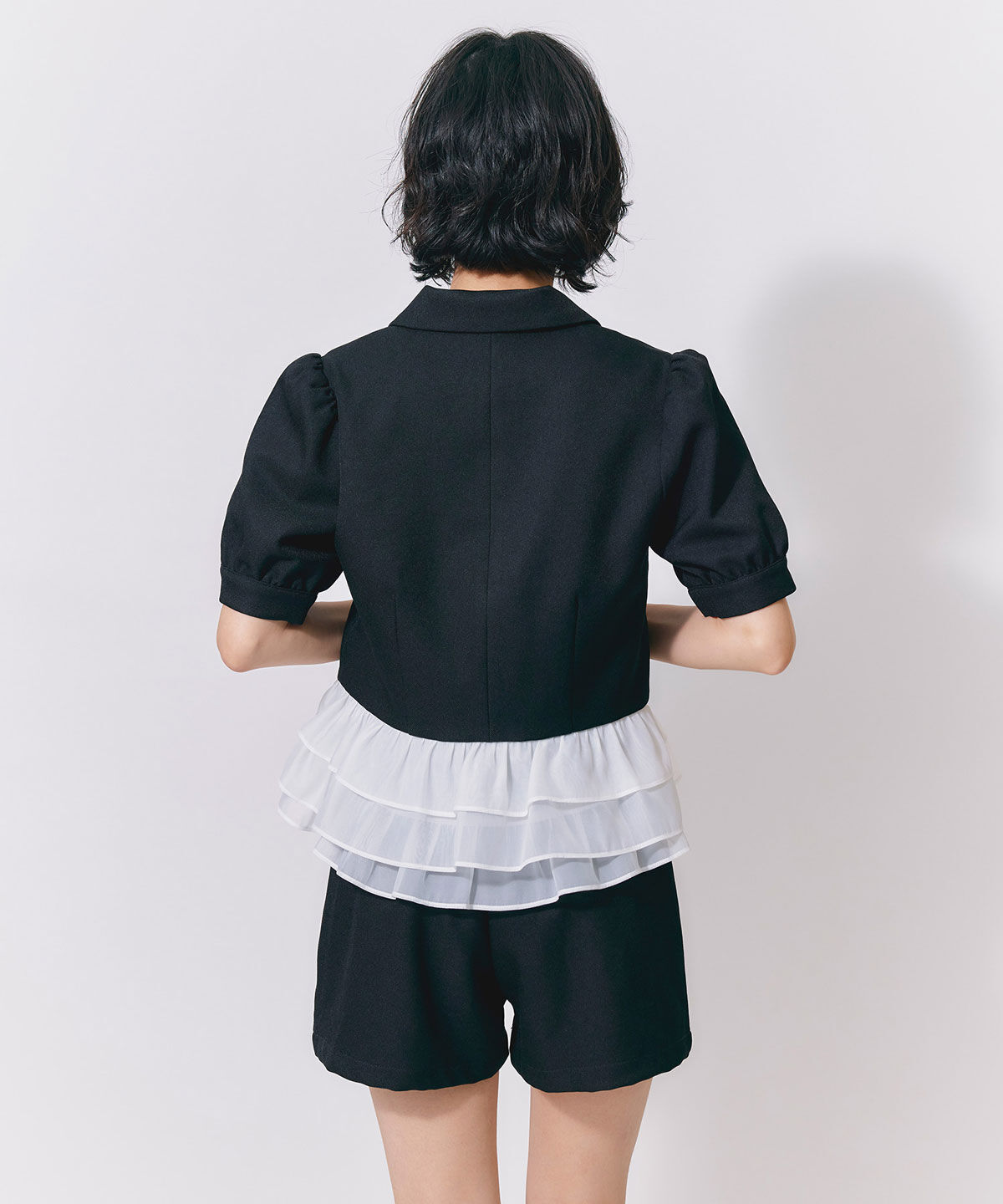 REDYAZEL「クラシックマルチボタンハイウエストショートパンツ」|キュロット|
