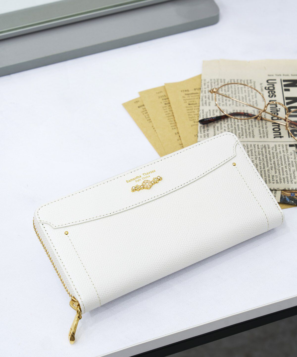 Samantha Thavasa Petit Choice「フラワーアーチ ラウンドジップ長財布」|財布|
