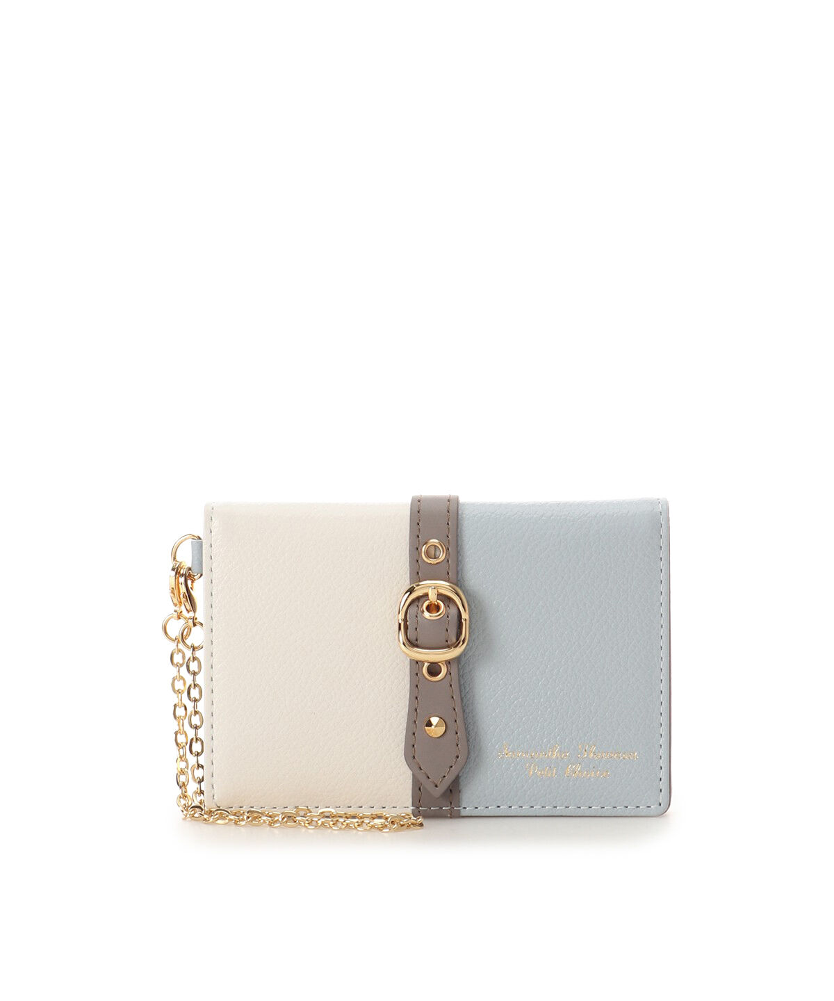 Samantha Thavasa Petit Choice「バイカラーフロントベルト　パスケース」|定期入れ|ダルブルー