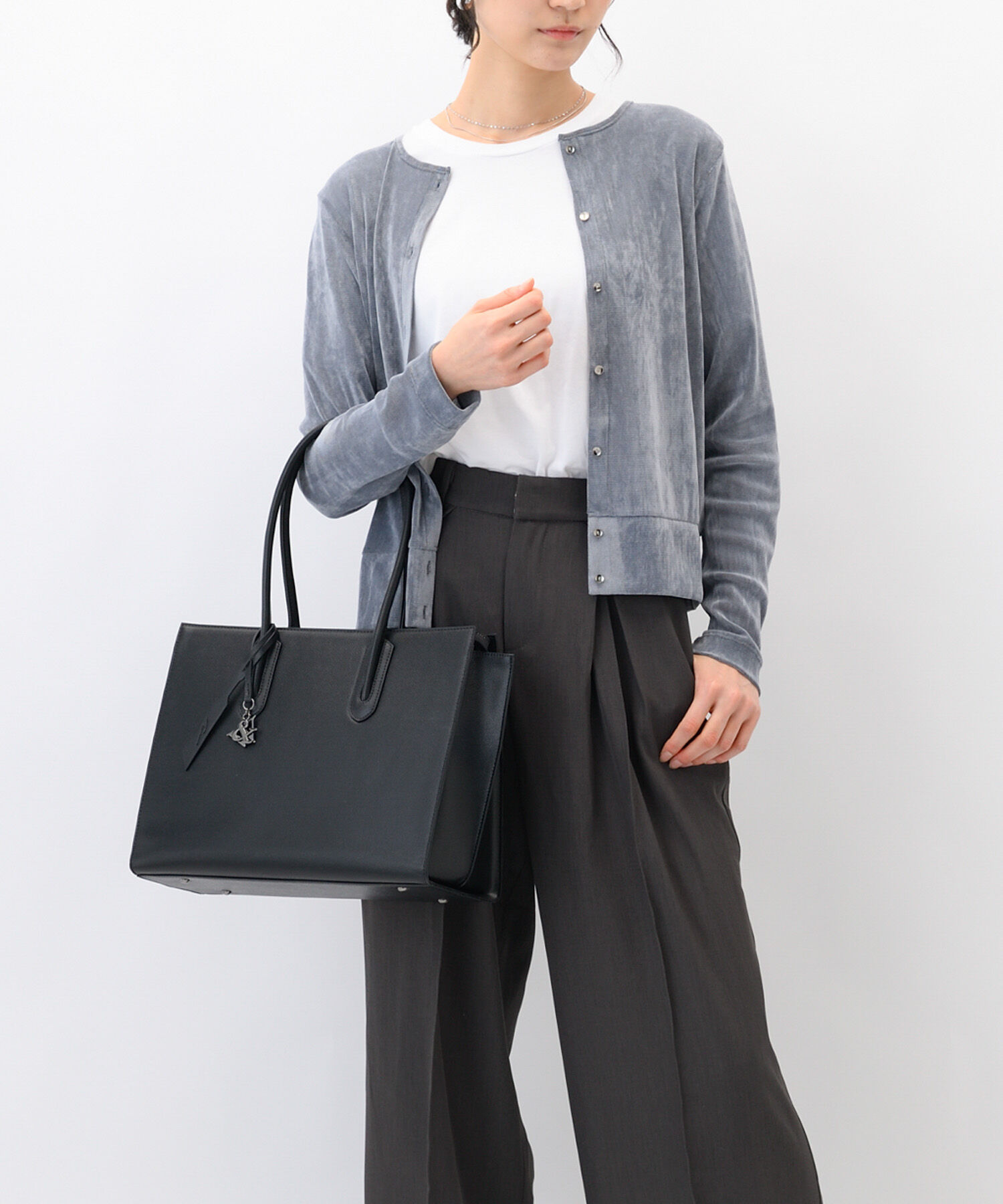 W&.Day/Night「トートバッグ ビジネス きれいめ W&.Day/Night スムーク トートバッグ A4サイズ 19192」|トートバッグ|ブラック