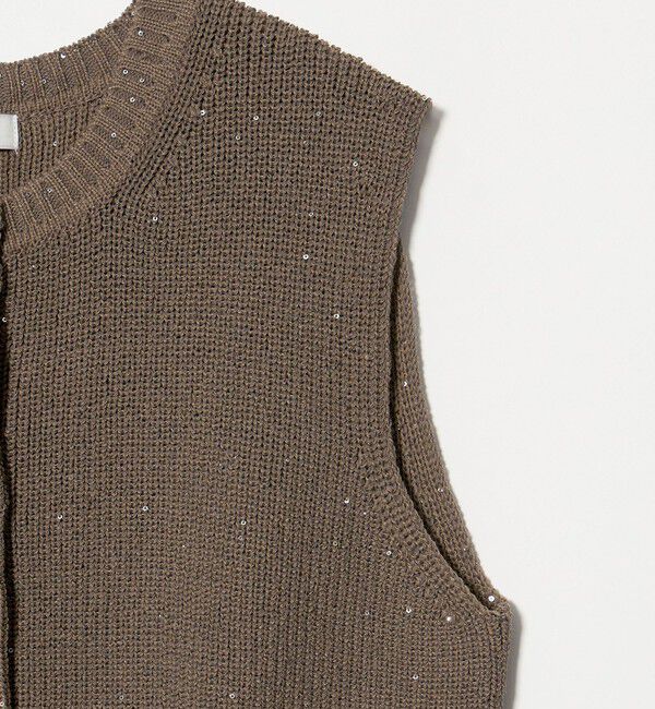 UNITED ARROWS green label relaxing「スパンコール ニット ボタン ベスト」|ベスト・ジレ|