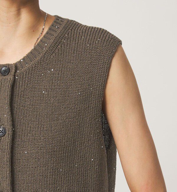 UNITED ARROWS green label relaxing「スパンコール ニット ボタン ベスト」|ベスト・ジレ|