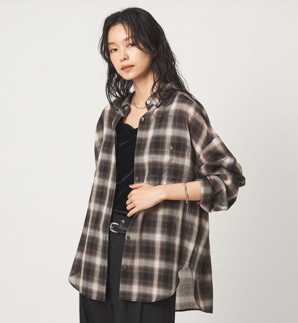 UNITED ARROWS green label relaxing「［size SHORTあり］シアー チェック シャツ」|シャツ・ブラウス|