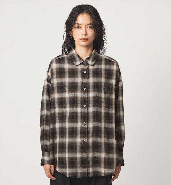 UNITED ARROWS green label relaxing「［size SHORTあり］シアー チェック シャツ」|シャツ・ブラウス|