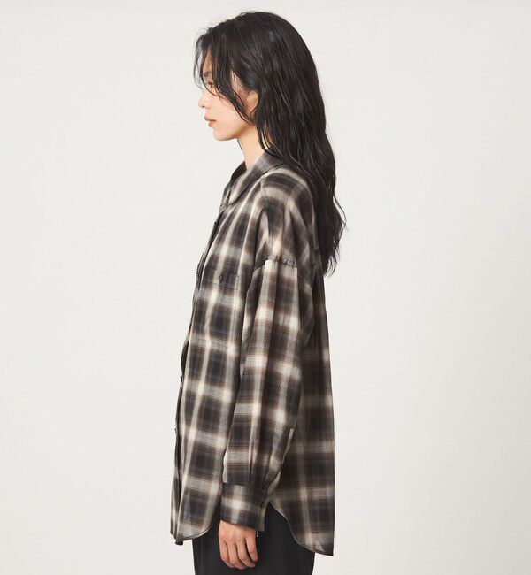 UNITED ARROWS green label relaxing「［size SHORTあり］シアー チェック シャツ」|シャツ・ブラウス|
