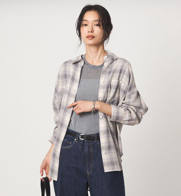 UNITED ARROWS green label relaxing「［size SHORTあり］シアー チェック シャツ」|シャツ・ブラウス|