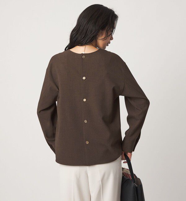 UNITED ARROWS green label relaxing「fleurie(フルリー) バック ボタン プルオーバー ブラウス」|シャツ・ブラウス|