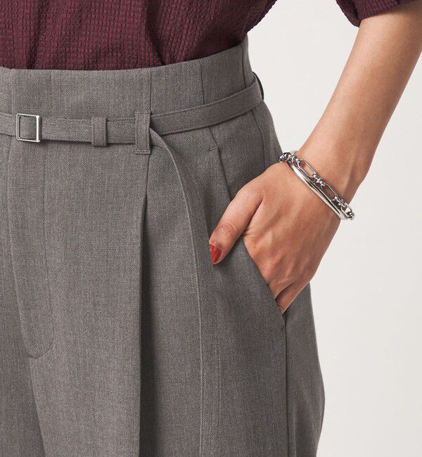 UNITED ARROWS green label relaxing「［size SHORT/TALLあり］ライト ダブルクロス ワイド パンツ」|スラックス|