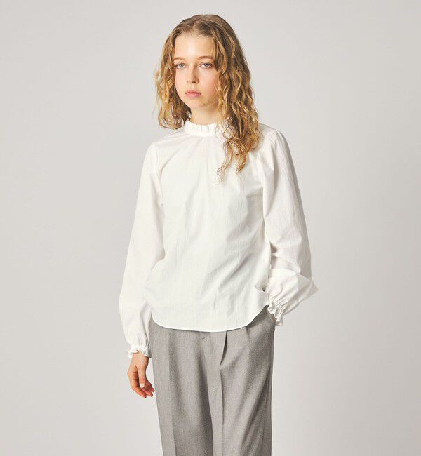 STEVEN ALAN「＜Steven Alan＞コットン バックオープン フリル ブラウス」|シャツ・ブラウス|OFF WHITE