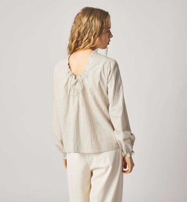 STEVEN ALAN「＜Steven Alan＞コットン バックオープン フリル ブラウス」|シャツ・ブラウス|NATURAL