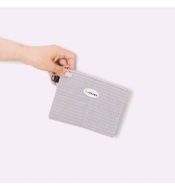 bPr BEAMS「リップストップ フラット ポーチ S」|ポーチ|GREY
