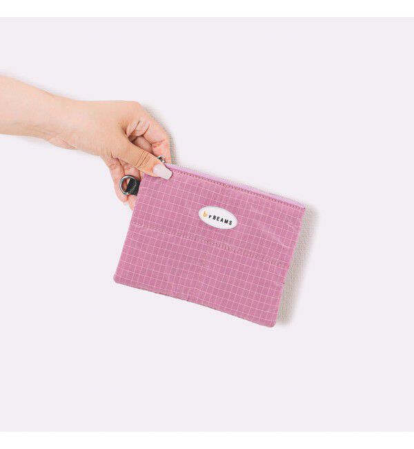 bPr BEAMS「リップストップ フラット ポーチ S」|ポーチ|PINK