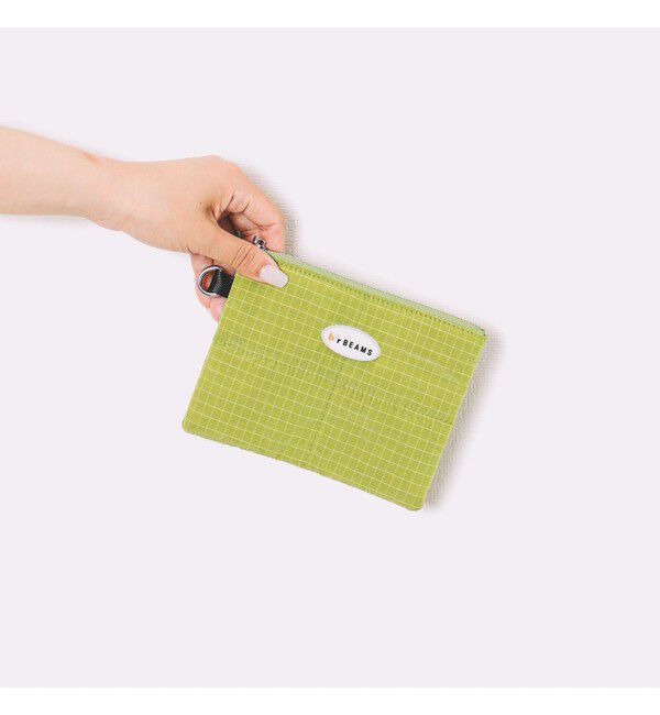 bPr BEAMS「リップストップ フラット ポーチ S」|ポーチ|YELLOW.GRN