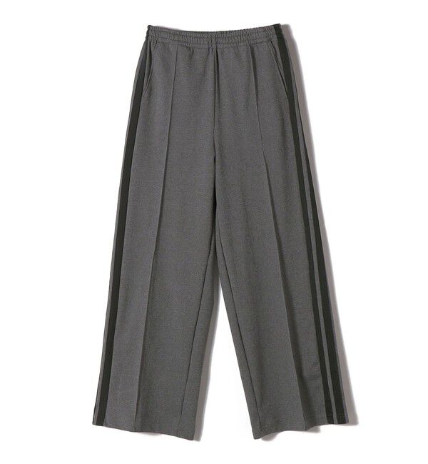 SHIPS for women「SHIPS Primary Navy Label:ピンタック ジャージー ライン パンツ」|その他|ダークグレー
