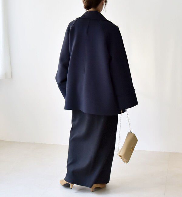 quaranciel「《一部追加予約》quaranciel:〈手洗い可能〉ダンボール ステンカラー ジャケット コート」|ステンカラーコート|
